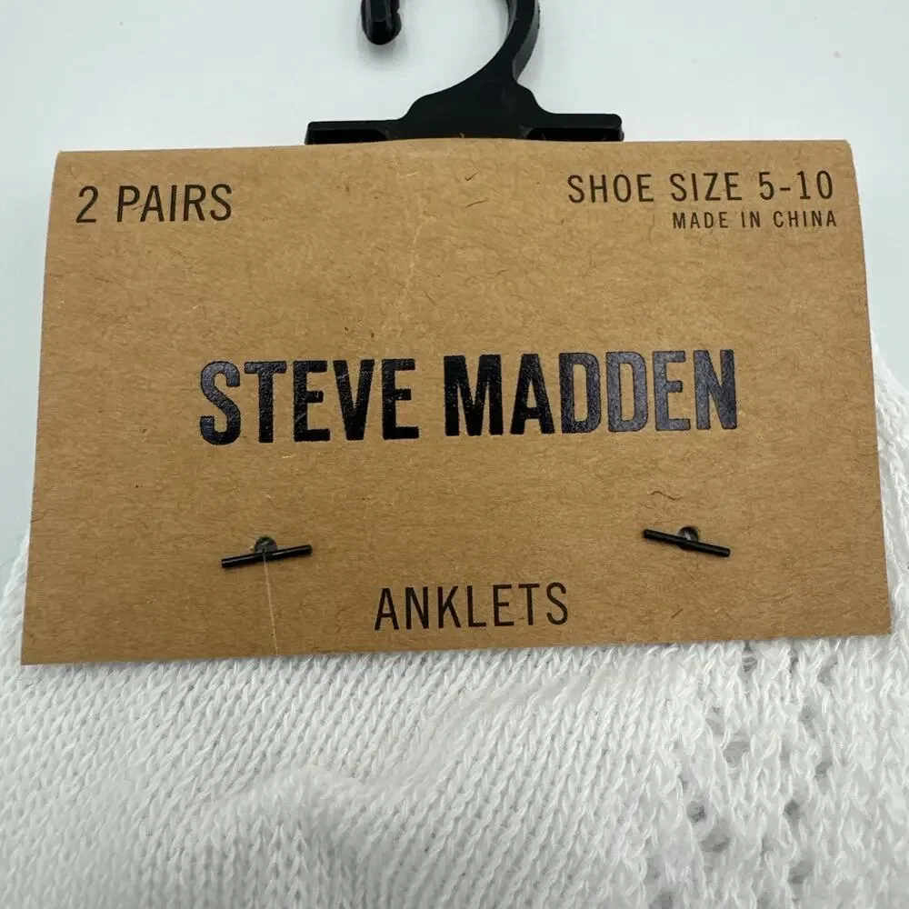 Steve Madden Ankle Socks Anklets Womens Size 9-11‎ Fit Shoe Sizes 5-10 - 2 PAIR